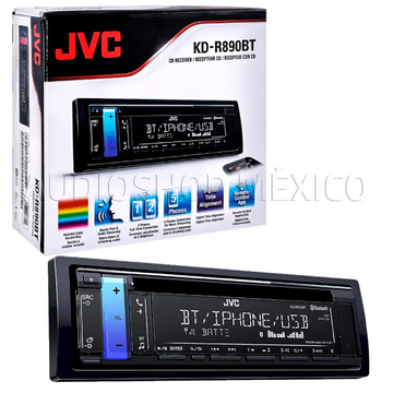 Autoestéreo 1 DIN JVC KD-R890BT Compatible Para Android Y iPhone - Audioshop México lo mejor en Car Audio en México -  JVC